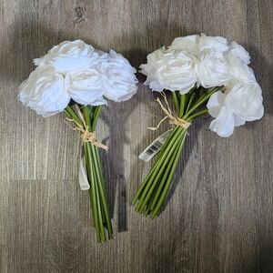 2 Faux Flower Bouquets